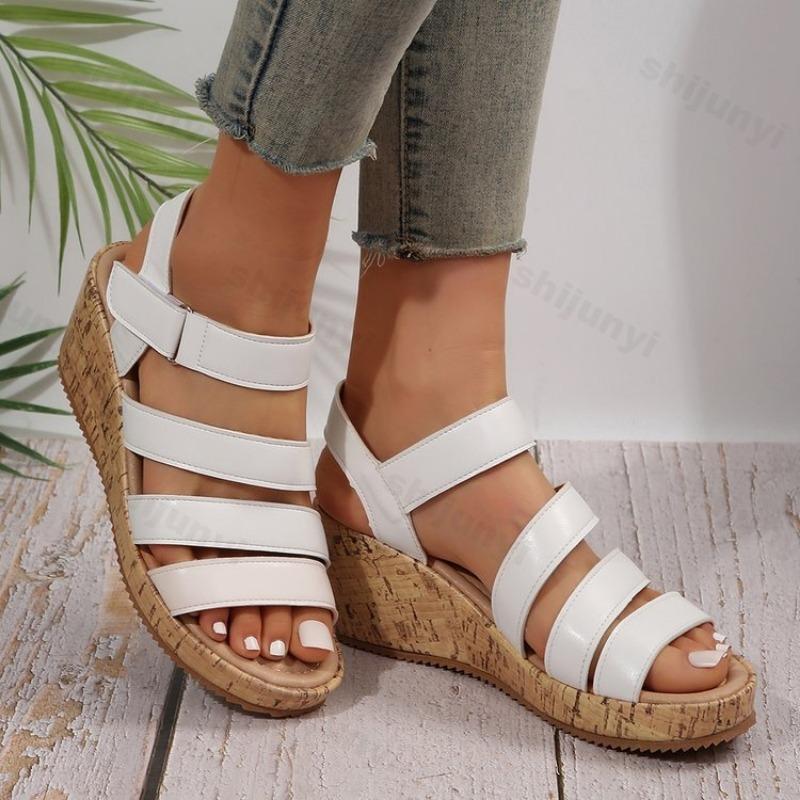 Mode Damen Sandalen 2025 Neue Plateau Sommer Peep Toe Römische Keilsandalen Damen Große Größe Freizeit Sportschuhe Sandalias De Mujer