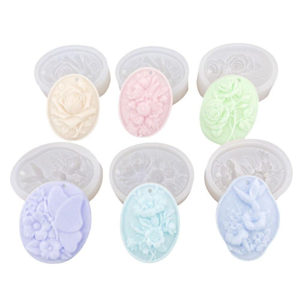 3D Rose Flower DIY Flower Mold Oval Shape Resin Mould Baking Tools Plaster Mold DIY Handicrafts