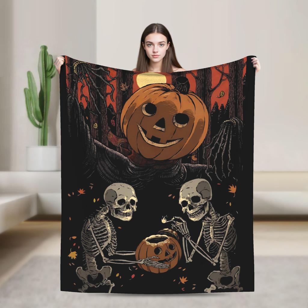 Soft BlanketsChildren Decorative Halloween Throw Blanket Flannel Bedspread For Couch Chair Sofa Bed Funny Sofa Bed Cover