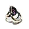 Amethyst Adjustable 925 Sterling Silver Ring - Fits US Sizes 6 To 10 - Handmade Boho Jewelry for Women & Men, Valentine Gifts