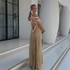 Solid Halter Harajuku Maxi Dresses Women Backless Chic Sleeveless Long Dress Female Loose Beach Vacation Party Robe