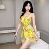 Yellow War Robe Sexy Women's Erotic Women's Underwear Tight Suspenders Passion Seduction Women's Midnight Charm Set 2426