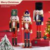 38CM Nutcracker Miniature Wooden Nutcracker Puppet Ornament Desktop Decoration Cartoon Walnut Soldier Christmas Home Decoration