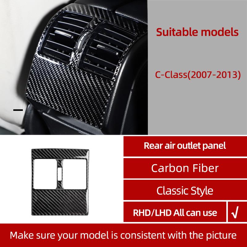BETTERHUMZ For Mercedes Benz W204 C Class Accessories Carbon Fiber Central Control Gear Shifter Panel Trim Sticker Car Interior