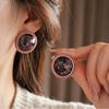 Geometry Round Shape Earrings Elegant French Style Earrings Sweet Vintage Purple Earrings  Women