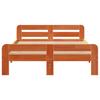 Solid Wood Bed Frame without Mattress Wax Brown 135 x 190 cm Pine Wood