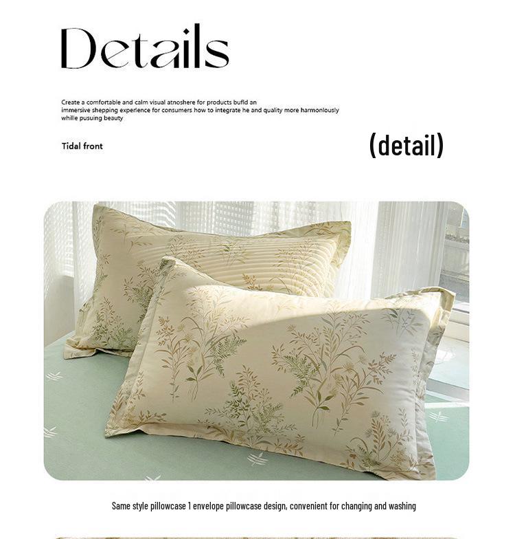 128x68 Pure Cotton Fresh Small Floral Print Four-Piece Dorm Bedding Set