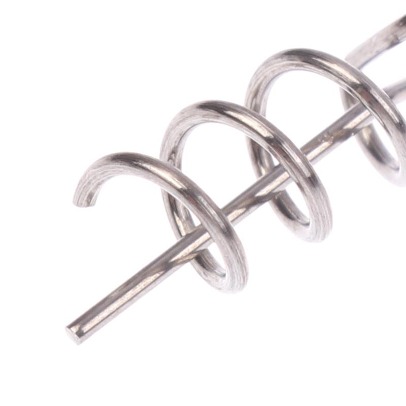 100Pcs Stainless Steel Spring Lock Pin Fishing Screw Crank Hook Spring Twist Lock Fishing Hook Connector For Soft Lure Tackle