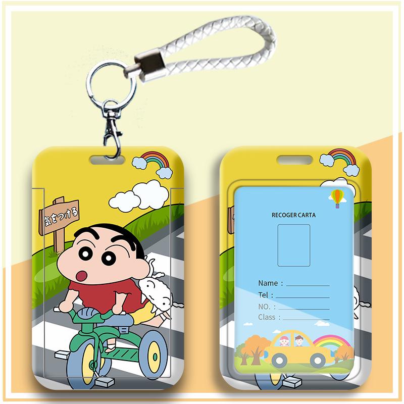 Crayon Shin-chan Cartoon Student Lanyard ID Badge Holder for Campus Use