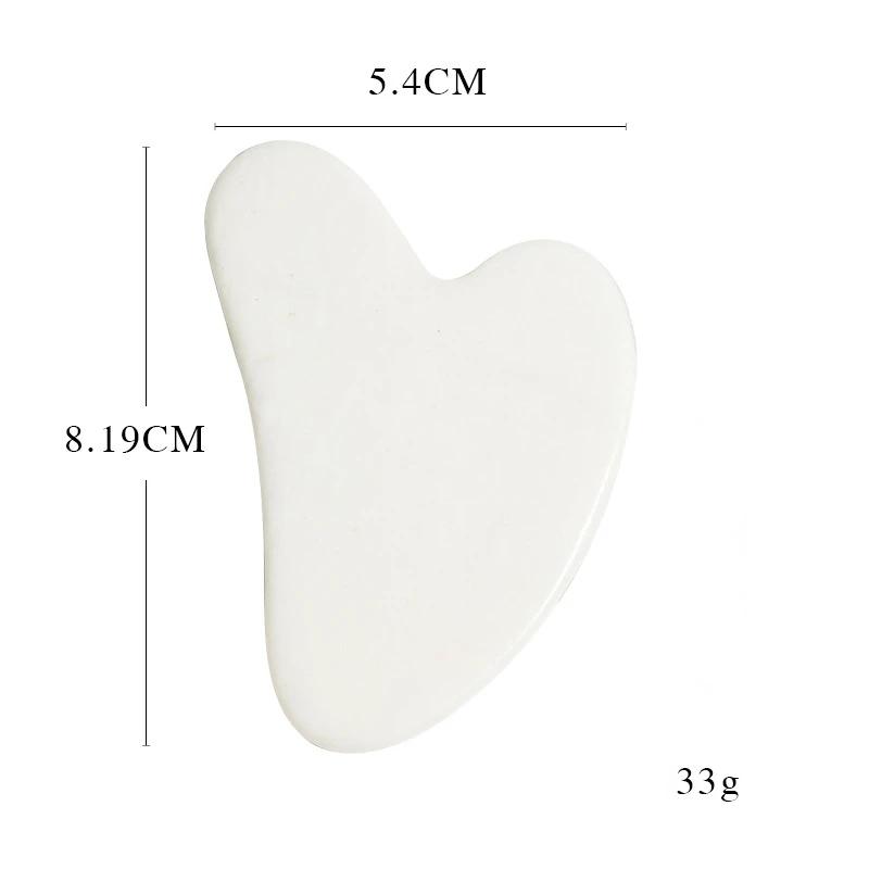 5-Color Option Heart-Shaped Jade Gua Sha Scraping Board Facial Massage Tool - Black White Green Blue - Scraping Massager