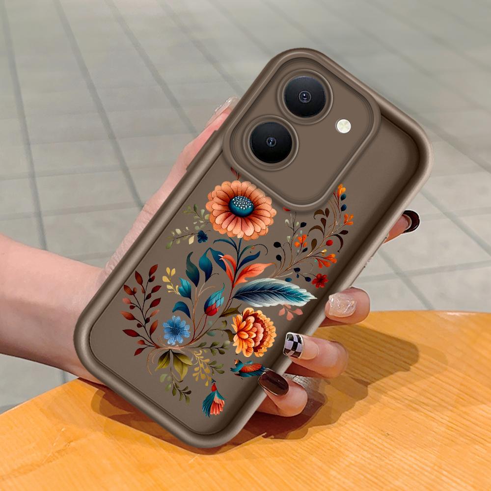 Weiches Silikon-Quadratleiter-Druckmuster-Telefongehäuse Vollständige Abdeckung Kamera Stoßfeste Schutzgummihülle für Vivo