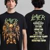 Rzadki merch z trasy pożegnalnej Slayer Grafika Czaszki na Tronie Dwustronny T-shirt Luksusowy z Najwyższej Półki Jest dla Kobiet i Mężczyzn Top Y2k