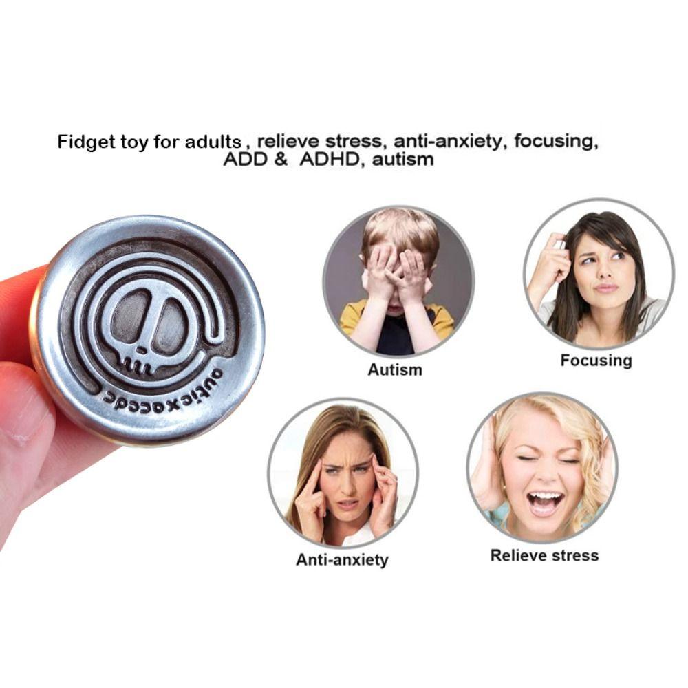 Tactile Coin Magnetic Haptic Coins Sensory Toys Fidget Slider Desk Toy Devil Milk Cap  Adult Gifts