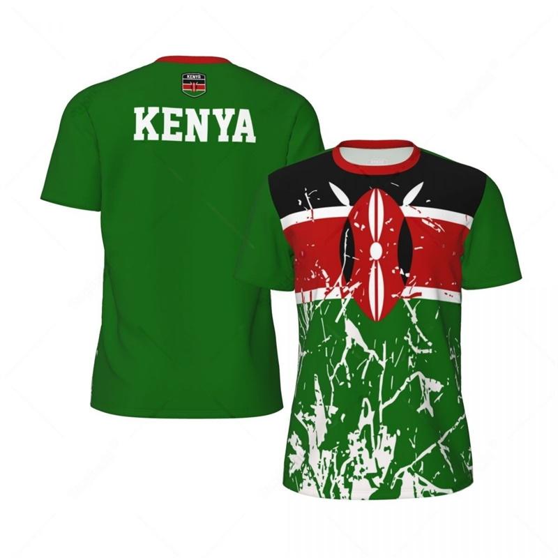 Kenya Flag T Shirt Men Fashion 3D Printed Football Tee Shirts Kids Summer Sport Fitness Short Sleeves Casual Round Neck Tshirt