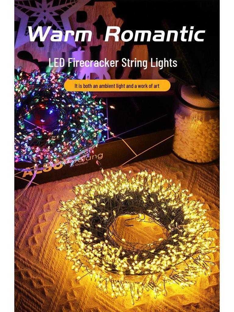 Remote Control Super Bright Copper Wire Firecracker String Lights for Christmas Decorations