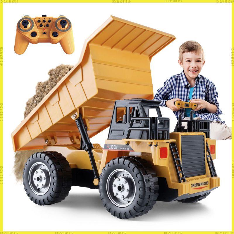 New 4Wd Remote Control Rc Alloy Dump Truck Car Engineering Vehicle Radio Control Remote Control Car Toys Children'S Gifts