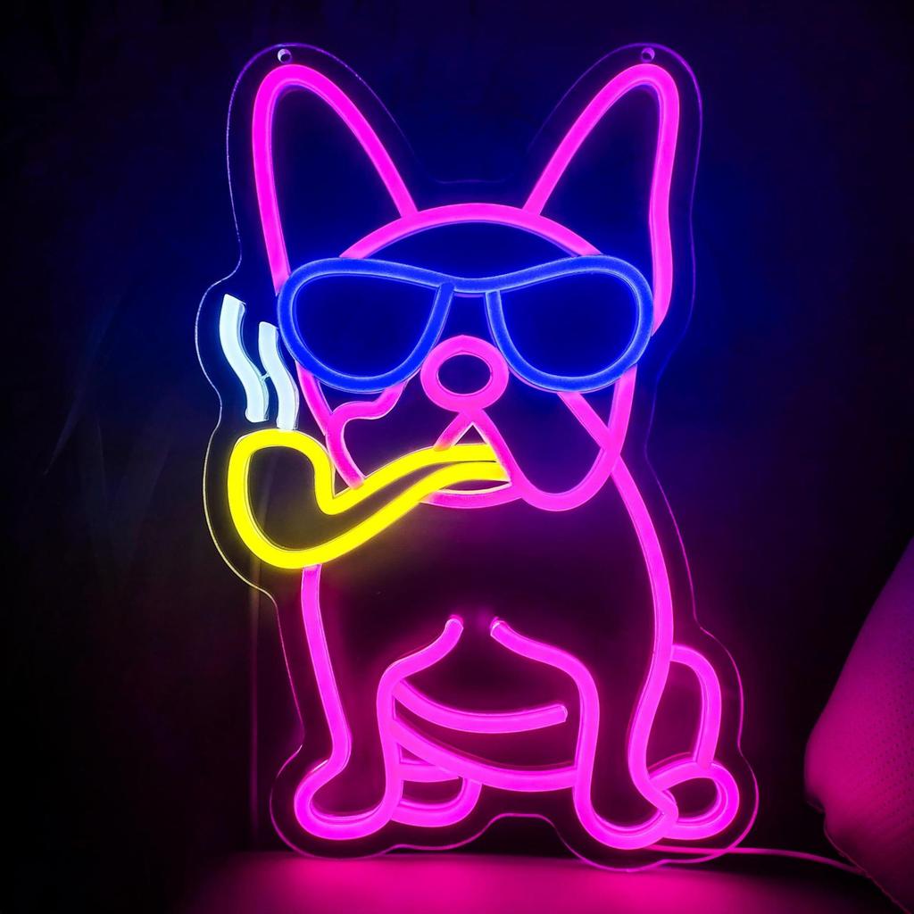 Neon Dachshund Bulldog Cat Skateboard LED USB Light