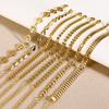 Stainless Steel Tree Of Life Butterfly Wheat Triangle Geometric 18K Gold Bracelet Titanium Steel Jewelry, Fashion