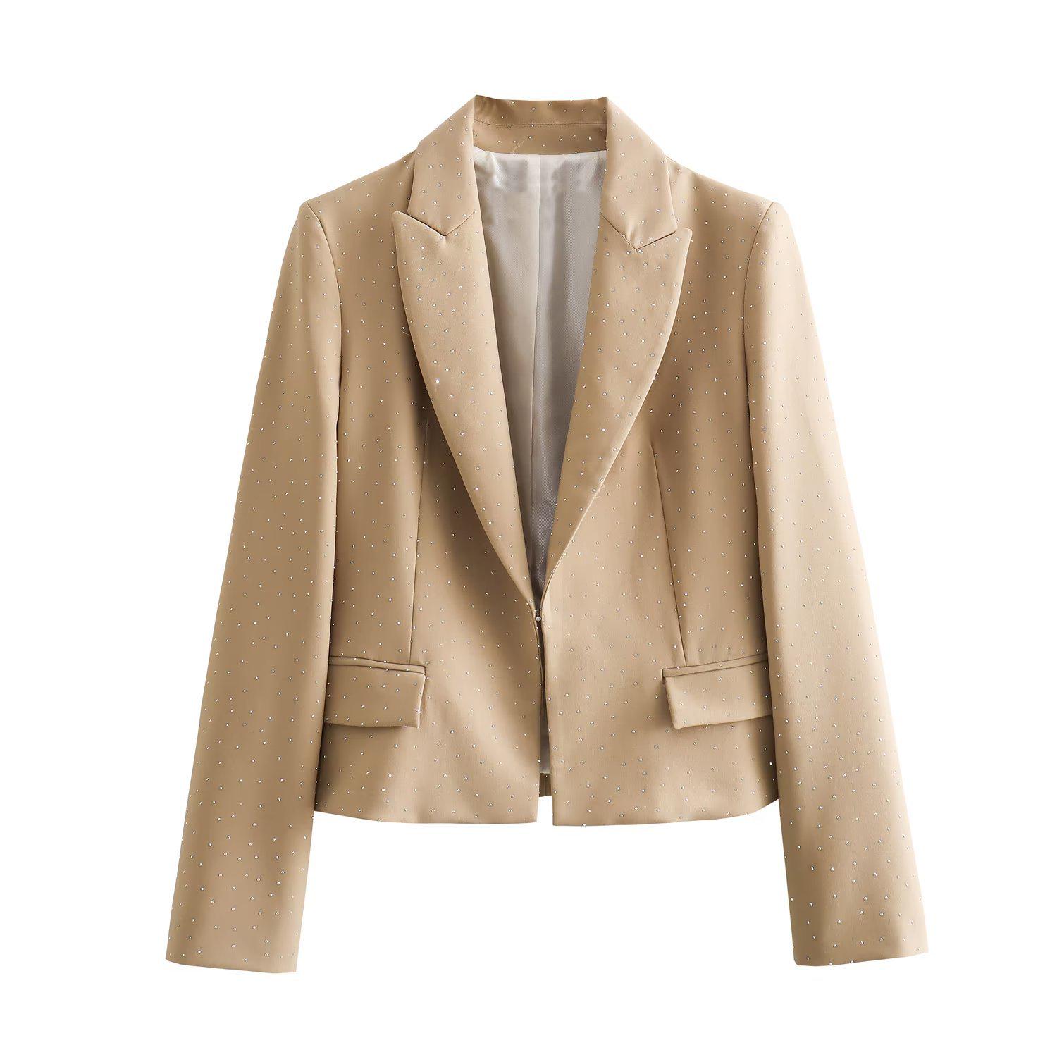 

Женский комплект из жакета и брюк, осень 2023 года, с акцентом на талии и лацканами S