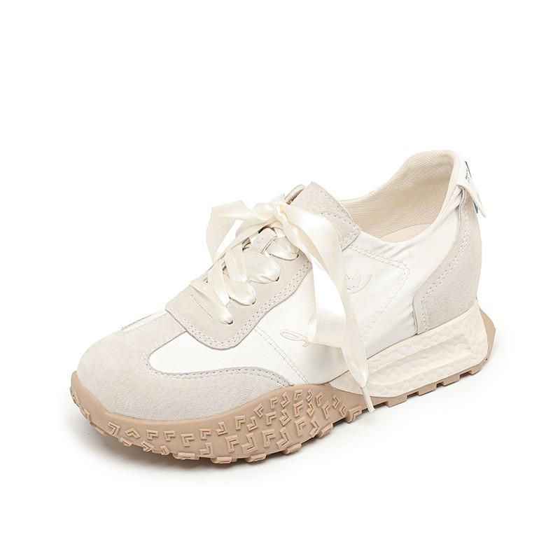 Spot~ Small Thick-soled Inner Height-increasing German Training Shoes for Women's Autumn 2025 New Silk-faced Ballet Forrest Gump Shoes