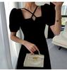 Hepburn Style Waist-Cinched Little Black Dress - Women's 2025 Summer Collection