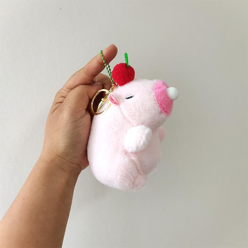 Creative Kapibala Keychain Pendant That Can Spit Bubbles Cute Capybara Schoolbag Hanging Ornament Grab Machine Doll