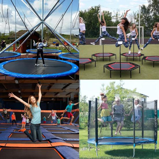 Set de 6 bucăți/set de plasturi de trambuline, patch-uri dreptunghiulare, rotunde, autoadezive, pentru repararea găurilor, rupturi, în covorașul de trambulină