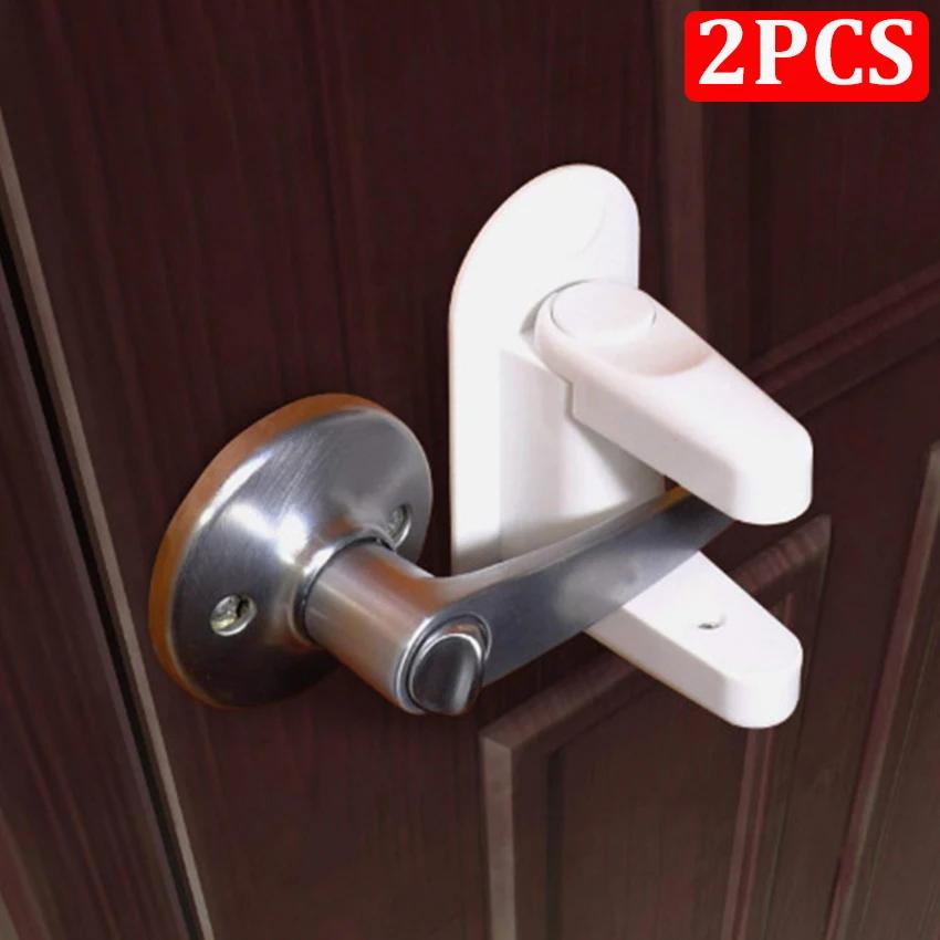 Multi-functional Door Lever Lock Childproof Door Lever Lock Rotation Proof Professional Door Adhesive Security Latch Universal