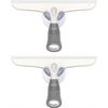 Pack Limpiacristales de Silicona con Soporte de Ventosa, Limpiacristales para Ducha de Baño y Ventanas, Limpiacristales Multiusos para Parabrisas de Coche, Ventanas, Blanco y Gris