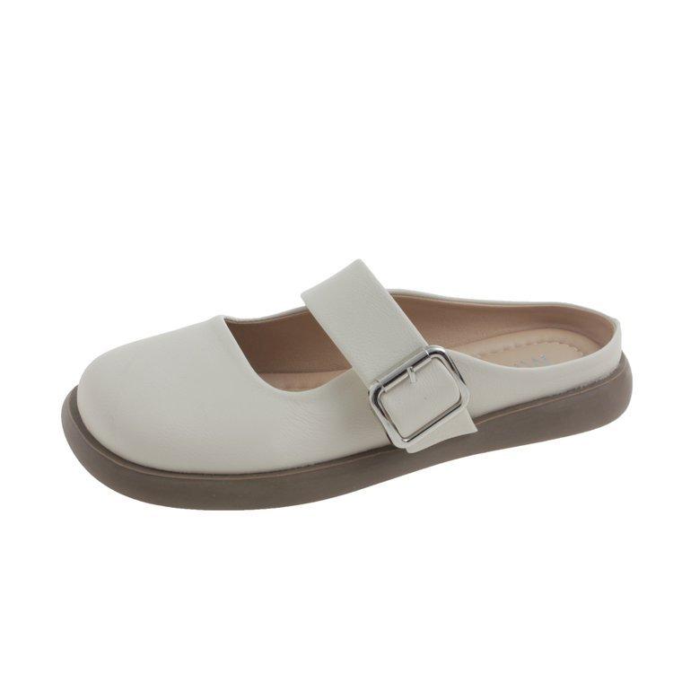 Lazy evening breeze~! Soft stepping on shit Mary Jane sandals women's summer ins wear breathable bag head cool slippers