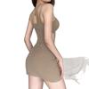European and American Style Solid Color Hollow Dress Women's Niche Scheming Irregular Design Foreign Style Waist Sexy Hip Skirt
