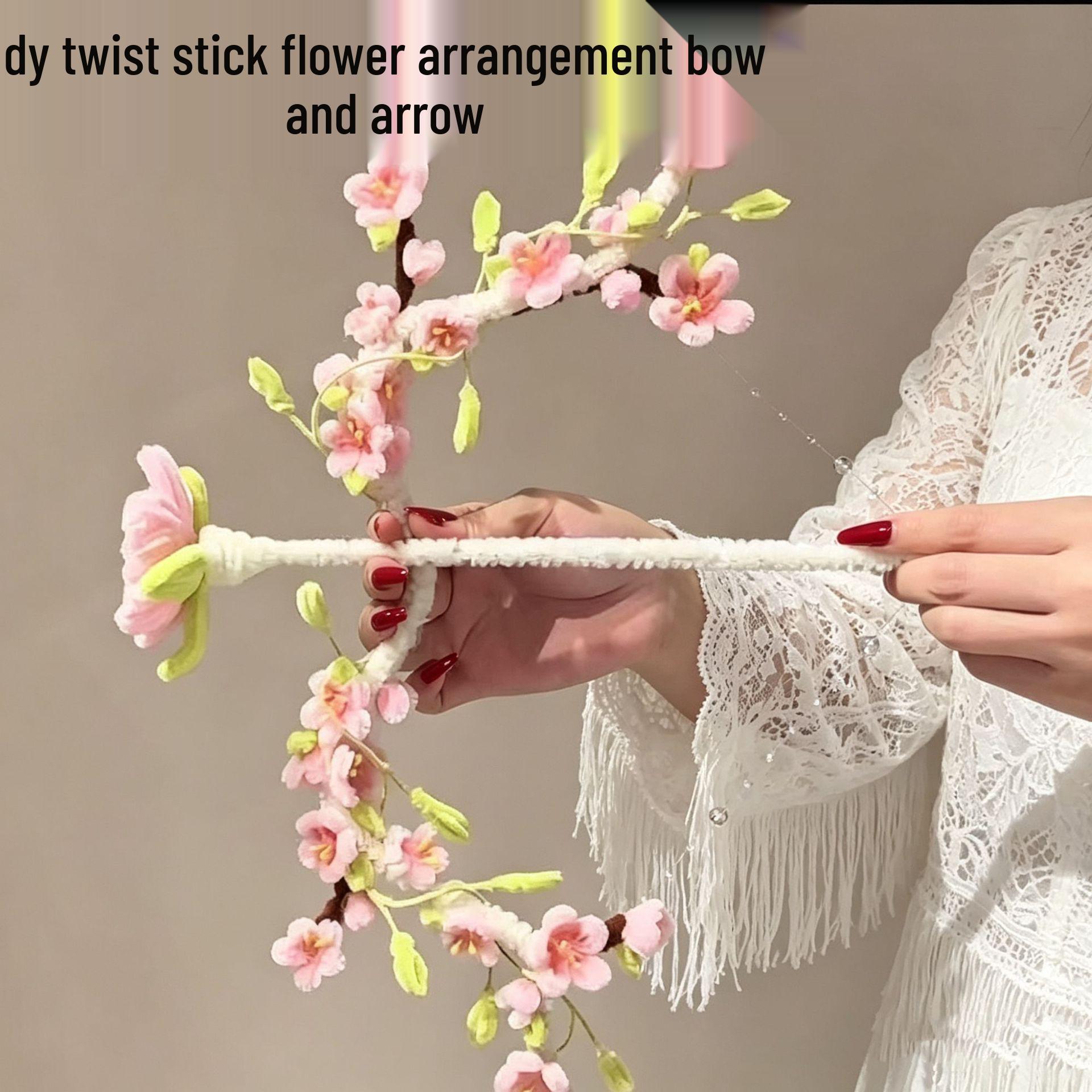 DIY Peach Blossom Flower Bow Kit with Pipe Cleaners