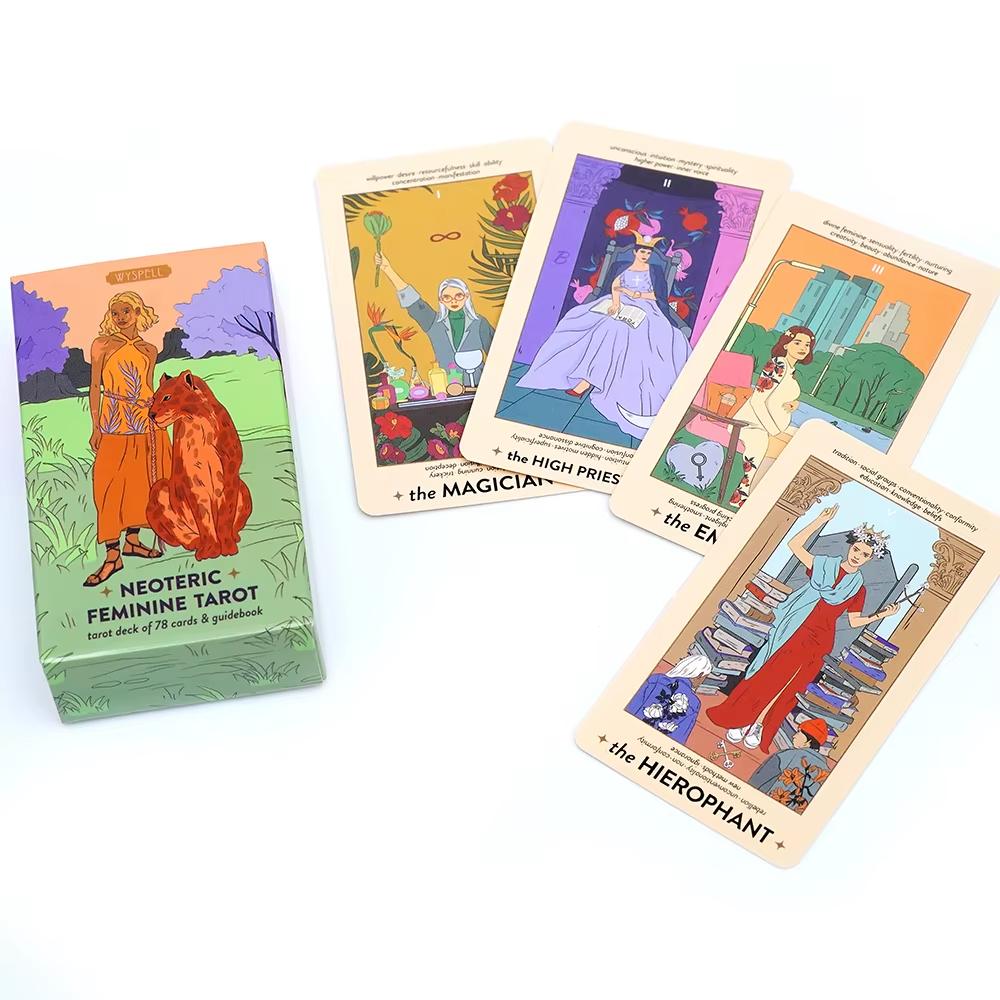 Neoteric Feminine Tarot Cards Modern Borderless Tarot Deck Board Game Oracle Card Funny Delicate Party Supplies for Family Party