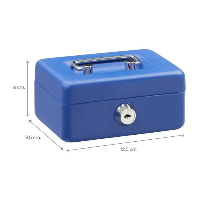 ARREGUI Elegant C9005 Caisse à monnaie et billets à clé pour ranger et transporter l'argent | Caisse en acier Tirelire avec fente