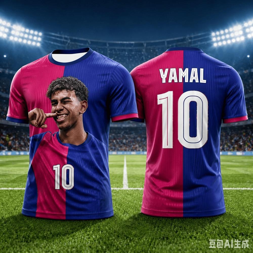 Summer New Model Yamal 3D Printed Children's Sportswear Football Jersey and T-shirt Are Suitable for Daily Exercise