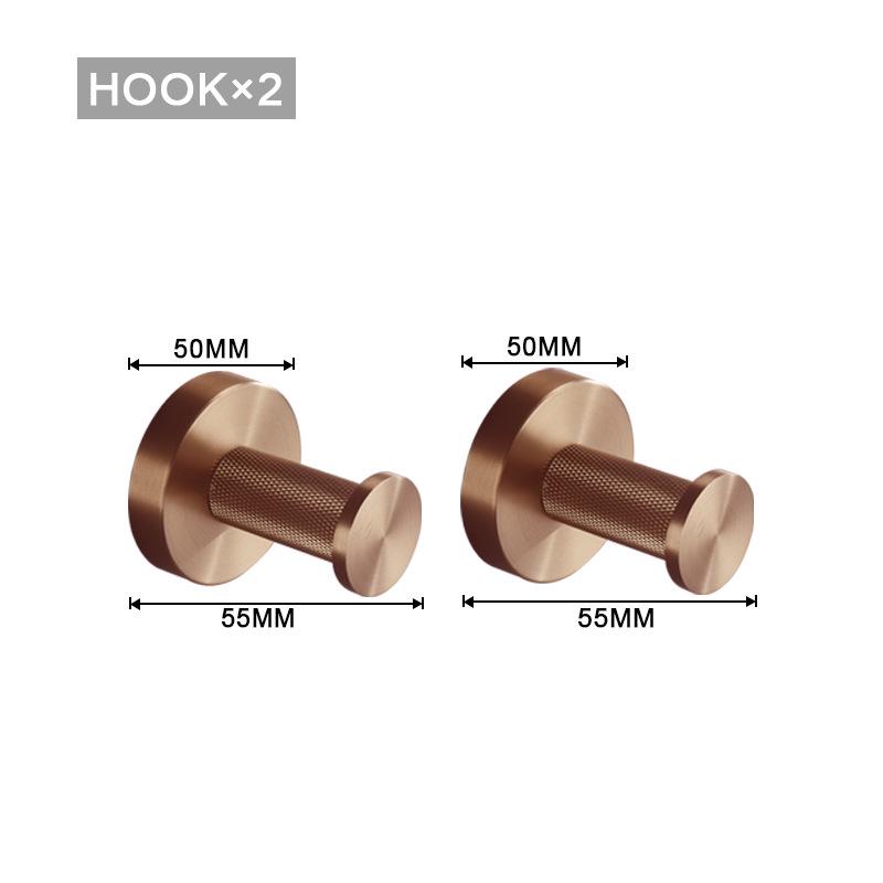 European Luxury Brass Bathroom Set: Knurled Towel Bar, Tissue Holder, Coat Hook, Toilet Brush, Soap Dispenser, Towel Ring.