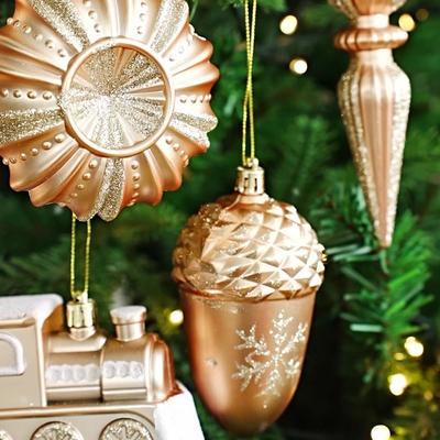 Champagne Christmas Hanging Decoration Gift Pinecone Bell Dinosaur Soldier Candy Christmas Tree Ornament Party Supplies Craft