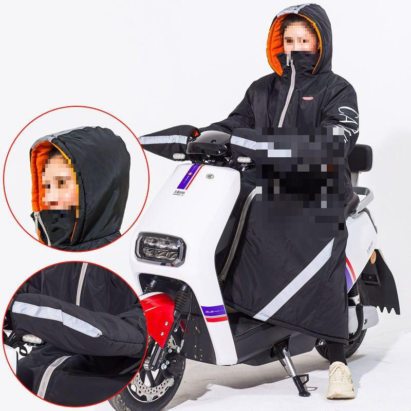 Winter Fleece-Lined Cycling Suit & Windshield: Waterproof, Windproof, Thickened Zipper Windbreaker for Cold Weather