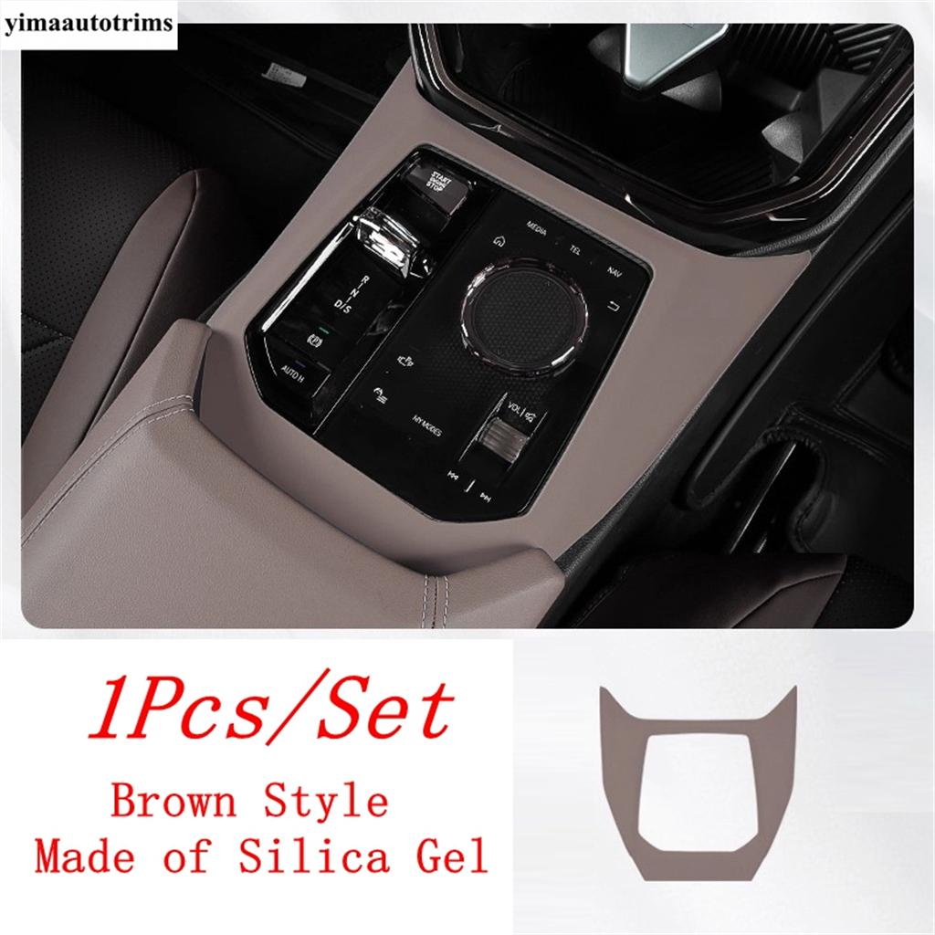 

For BMW X3 G45 2025 2026 Silicone Car Water Cup Pad Central Control Gear Shift Wireless Charging Protection Mat Accessories Kit Brown Style-A