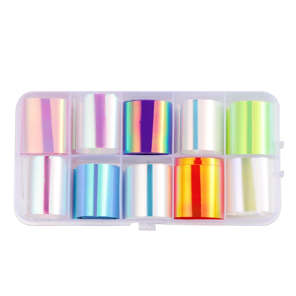 

1 коробка, блестящая бумага Aurora, стеклянная фольга, целлофановые наполнители из эпоксидной смолы для DIY, формы для эпоксидной смолы, наполнители для дизайна ногтей