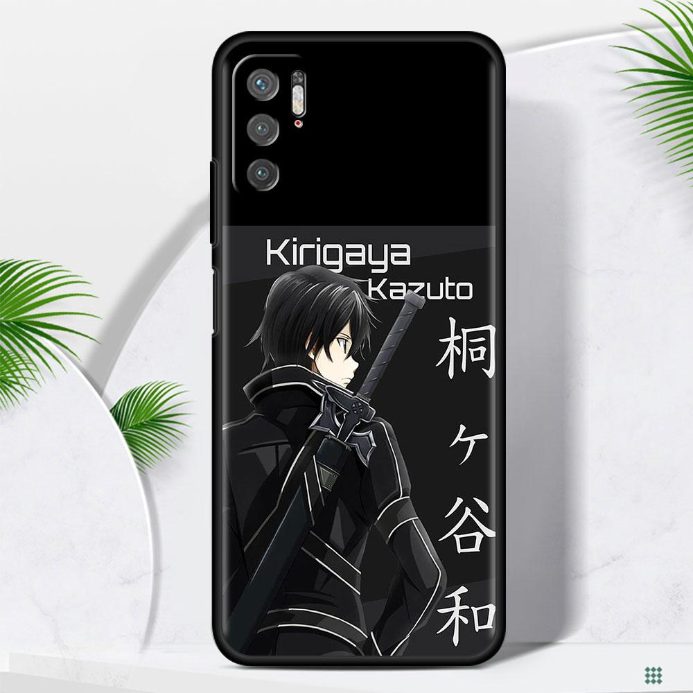 

Чехол для Xiaomi Redmi Note 10 9 8 Pro 9S 10S 9A 9C NFC 7 K40 9T 8T 7A черный мягкий силиконовый чехол для телефона SAO Kirito Anime Sac Redmi 8