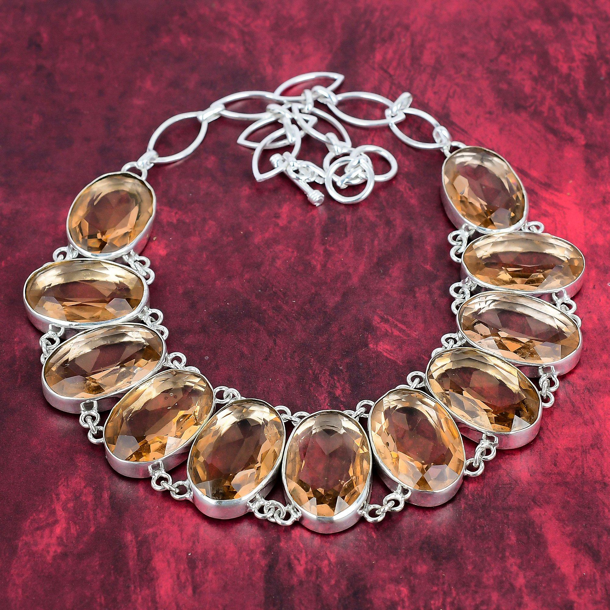 

Ожерелье ручной работы с граненым морганитом, регулируемая цепочка из стерлингового серебра 925 пробы, изысканные украшения для подарка Adjustable with 18 inches оранжевый