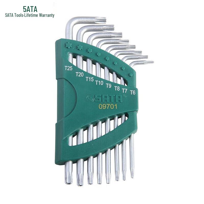 SATA 8-Piece Extended Security Torx L-Wrench Set 8-Piece Extended Torx Set