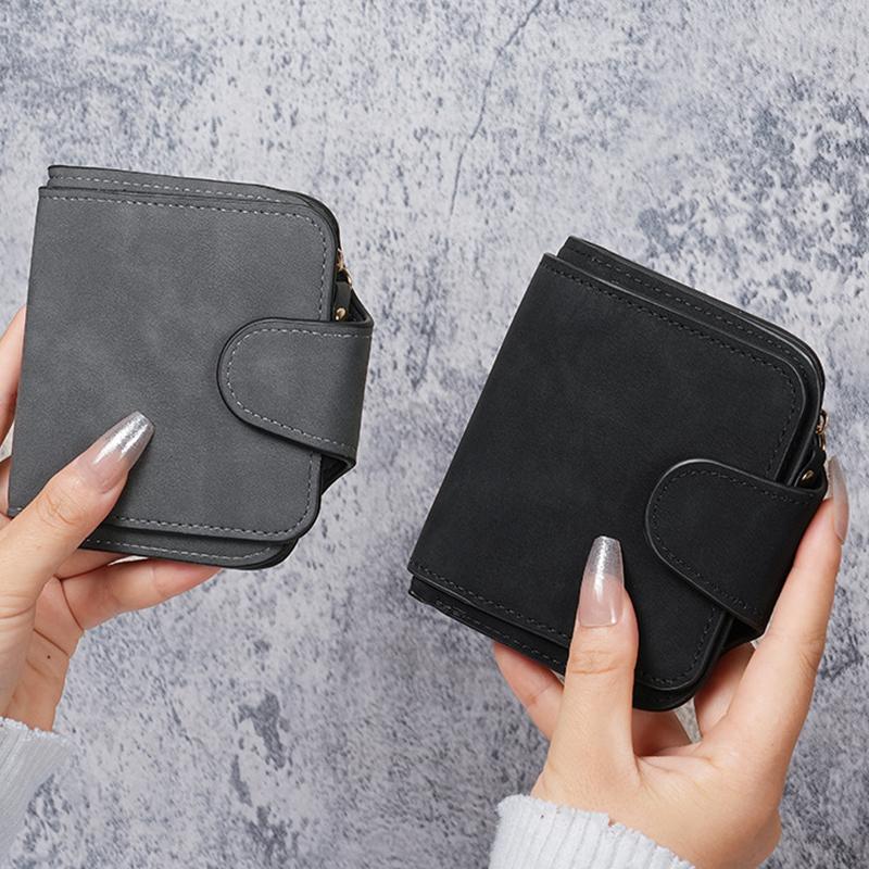 Women Wallet Frosted Leather Vintage Female Clutch Bag Credit Card Holder Ladies Zip Purse Phone Bag Money Clip