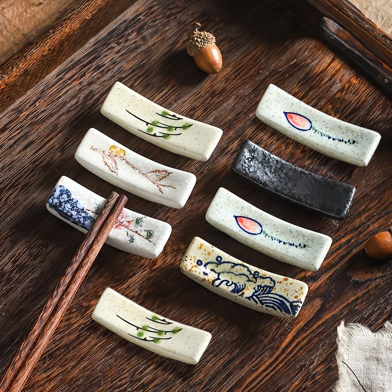 

Набор из 8 керамических подставок для палочек, расписанный вручную держатель для палочек, подставка для западных ножа, вилки и ложки, столовая посуда для дома и кухни 8pcs chopstick rests