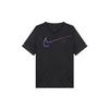 Men's Large Logo Sports Training Breathable Quick Dry Round Neck Short Sleeve Black T-Shirt DM4812-010