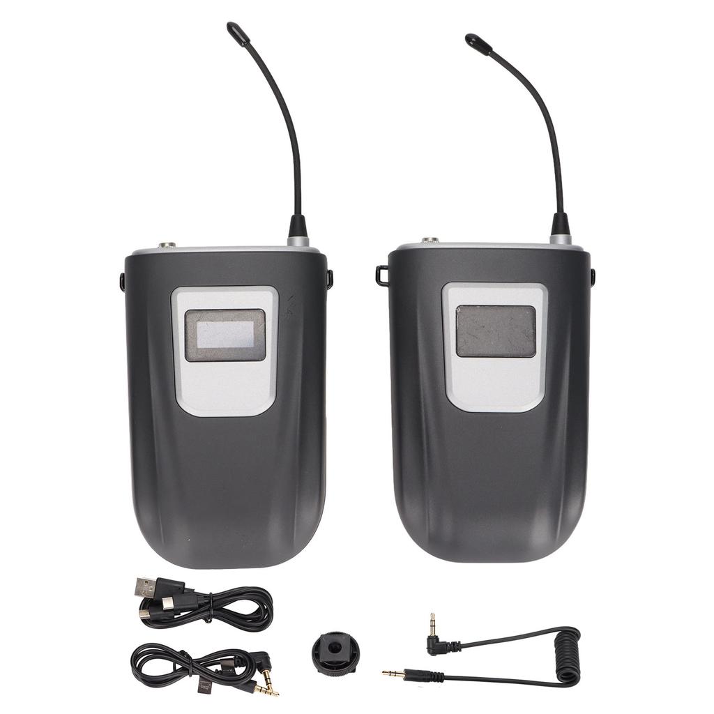 Wireless Lavalier Microphone System Outdoor Radio Condenser Microphone System for Vlog Mobile Phone