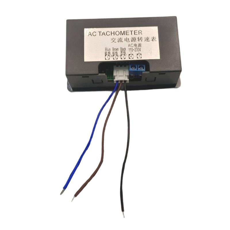 Digital LED Tachometer Speed Speed Meter with Hall Sensoring & NPN Proximity Switches Motor Speed Gauge 220V for Lathes