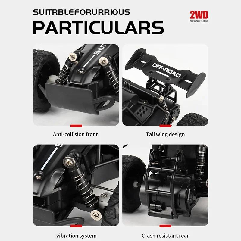 New RC Car 1:16 2.4Gh 20KM/H Model With LED Lights 2WD Off-road Remote Control Climbing Vehicle Outdoor Cars Drift Toys Boy Gift