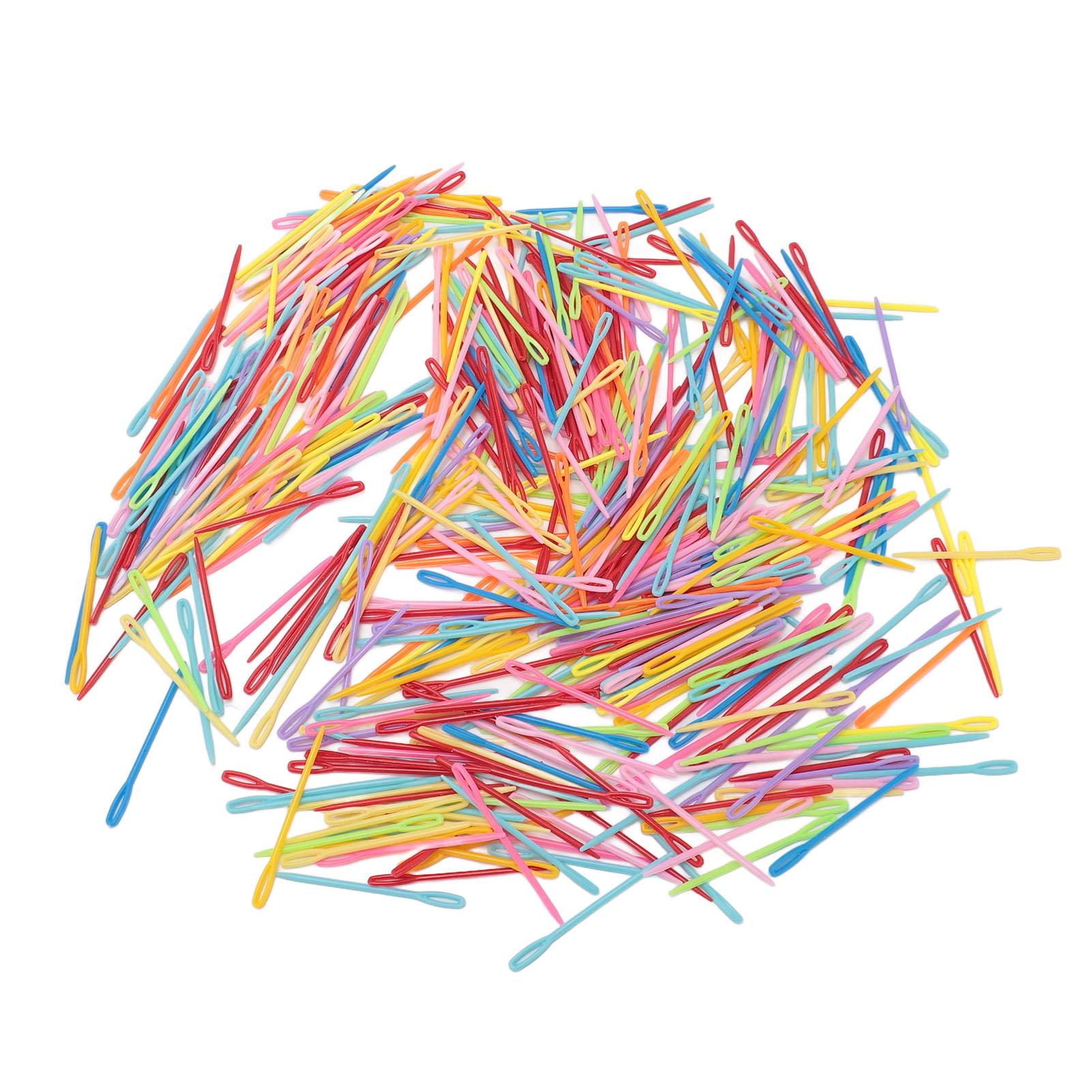 

1000 шт. Пластиковые швейные иглы с большим ушком, цветные иглы для пряжи, иглы для вязания, иглы для вышивания